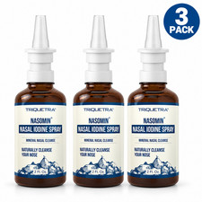 3PCS Nasomin Nasal Iodine Spray Fulvic Acid Mineral Complex Nasal Cleanse 2oz