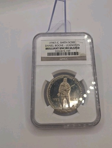 (1947) C. SMITH SC 50c HALF DOLLAR DANIEL BOONE LEXINGTON NGC BU CENTENNIAL