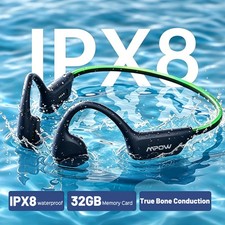 Mpow Bone Conduction Swimming Headphones IPX8 Waterproof LED Safety Light 32GB