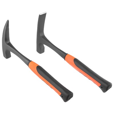 2 PCS Small Rock Pick Hammer, All Steel Rock Pick Set, Flat and Pointed Head ...