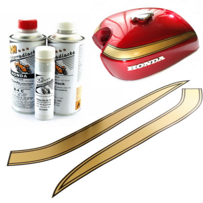 Honda CB 750 Four K1 Candy Ruby Red Lack Dekor Tank Zierstreifen Paint Decal Kit