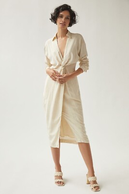knot front midi dress Olive Warehouse Petite Satin Knot Front Cut Out Midi Dress