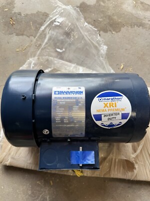 Marathon Electric E2102, 1 Hp, 1200 Rpm,145T FR, 230/460 Vac, 3 PH, Volt 190/380