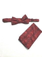 Pre-Tie Check Stripe Bow Tie Pocket Squared Men's Bowties Pocket Square Set