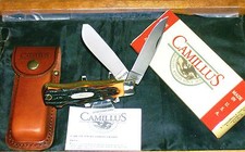 Camillus Trapper #716 Dura-Stag Patented Side Locks Original Packaging & Sheath