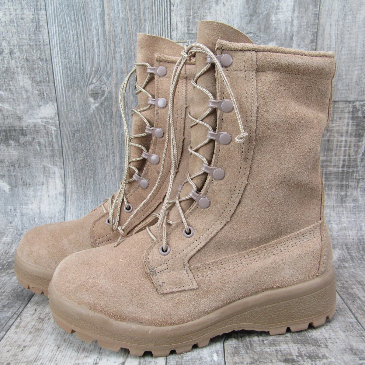 Military top boots beige