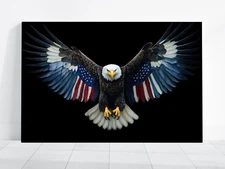 American Eagle USA Art, Bald Eagle Red White and Blue, Patriotic Wall Decor