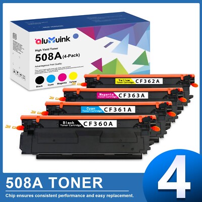 CF360A CF361A CF362A CF363A 508A Toner Replacement for HP 508A (4PK, BK/C/M/Y)