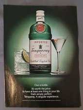 Tanqueray Gin Own A Bottle - 1988 Vintage Print Ad 8x11" Bar Decor Man Cave