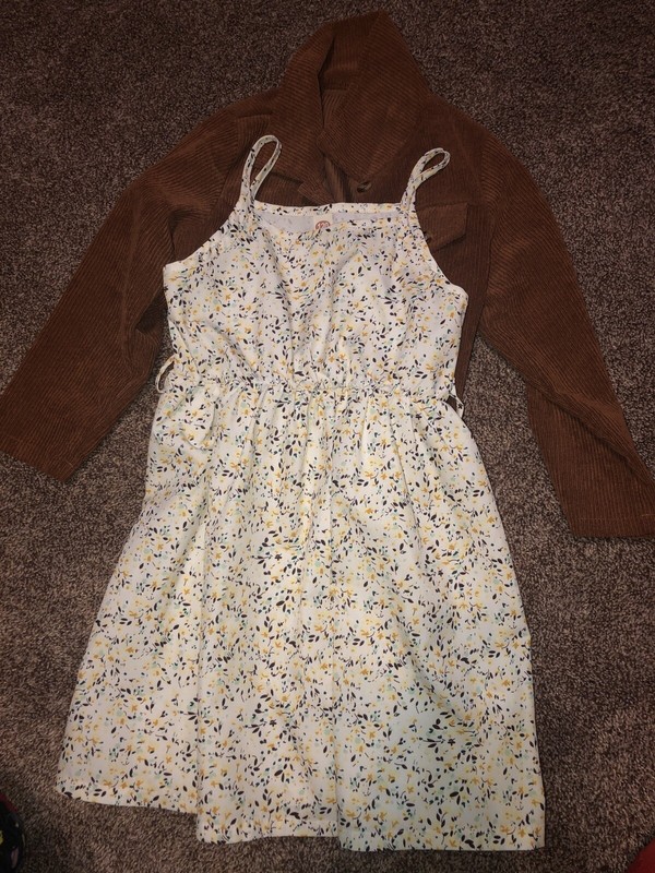 Girls Easter 2 Piece Outfit Unbranded Size 5/6 Corduroy Jacket W/dress