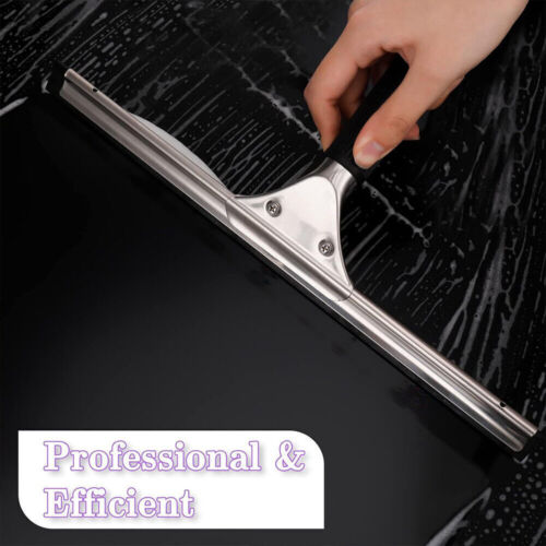 14" Professional Window Cleaning Equipment Glass Rubber Squeegee Blade + Cleaner - Picture 4 of 15