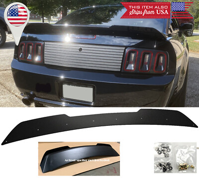 Satin Black Decklid Gurney flap Wing Wickerbill For 05-09 Mustang