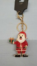 BEAUTIFUL CHRISTMAS FATHER KEYRING HANDBAG CHARM HEAVY QUALITy CRYSTAL BLING