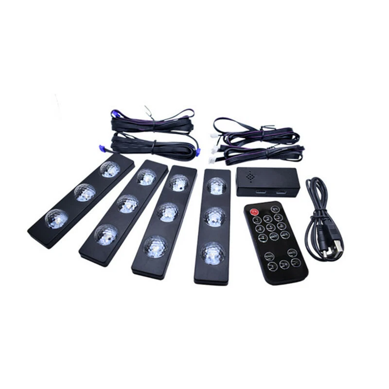 7Colors Car Ambient Foot Star Starry Light Neon Atmosphere Music Control USB LED - Image 3 of 4