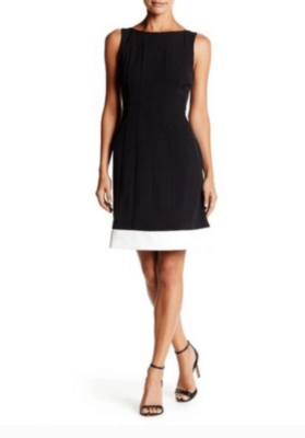 Eliza J Black|White Seamed Border Fit and Flare Strapless Dress Size 12 NEW  | eBay