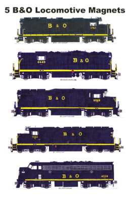 Baltimore & Ohio Solid Blue Locomotives 5 magnets Andy Fletcher