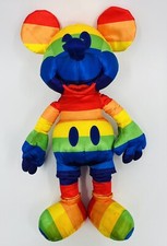 Disney Parks Rainbow Pride Mickey Mouse Plush Stuffed Animal 15.5"