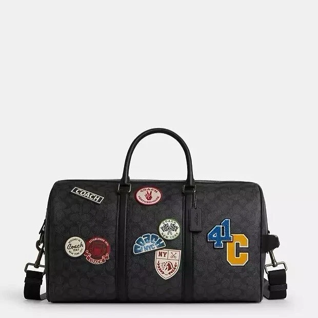 Borsa Coach Venturer in pelle nuova con etichetta in tela firmata con toppe CY829