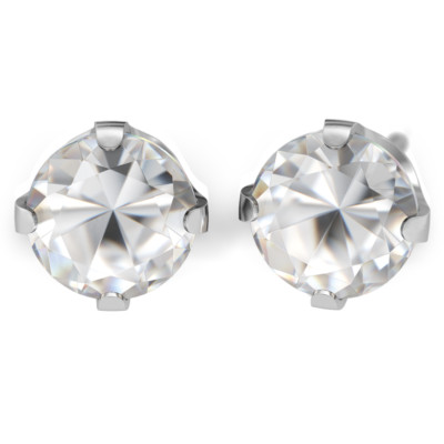 Sensitive by STUDEX, Kronenfassung Cubic Zirkonia Rund Ohrstecker 8mm, Chirurgen