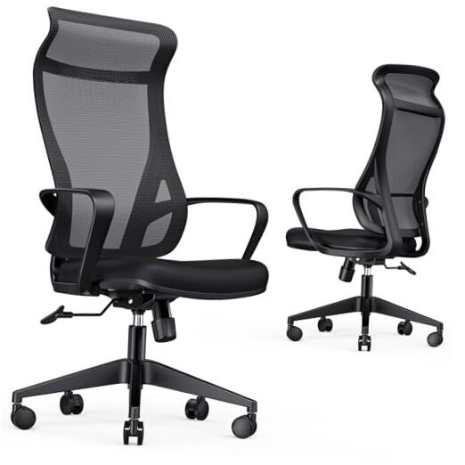 Ergonomic Office Chair, High Back Home Office Desk Chairs with Black-image