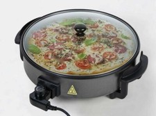 Image of Large 40cm Multi-Function Electric Cooker Pan With Lid 1500w Non Stick Coating