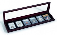 Presentation Box For 6 Graded Certified Coin Slabs PCGS NGC Display Case Glass