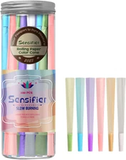 100 PACK Colorful Pre Rolled Cones| King Size Rolling Paper Cone with Loader 