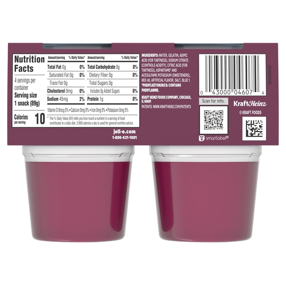 Black Cherry Sugar Free Jello Cups Gelatin Snack, 4 Ct Cups eBay