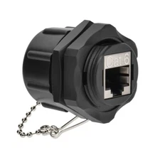 CAT6 RJ45 Outdoor Shielded Waterproof Industrial Panel Mount Coupler w/Dust Cap