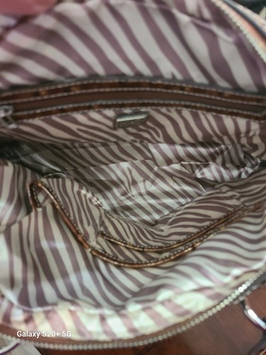 Vintage Guess Y2K Brown Shoulder Bag Croc Embossed Silver Logo/Studded - Picture 5 of 10