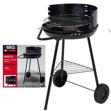 Rundgrill Holzkohlegrill mit Räder ∅42 x 77cm Gartengrill Grill Standgrill BBQ