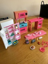 VTG 1994 Barbie Kitchen Set Fridge Stove Sink Food Sink  most accessaries KSb