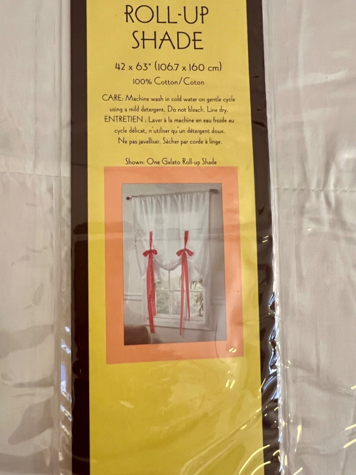 Roll Up Shades Cottage Core Linens -N-Things Set Of Two White Cotton NOS