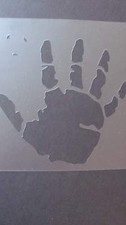 STENCIL Hand print Art Craft Paint Airbrush #93S Made in USA Mylar Laser cut*_*