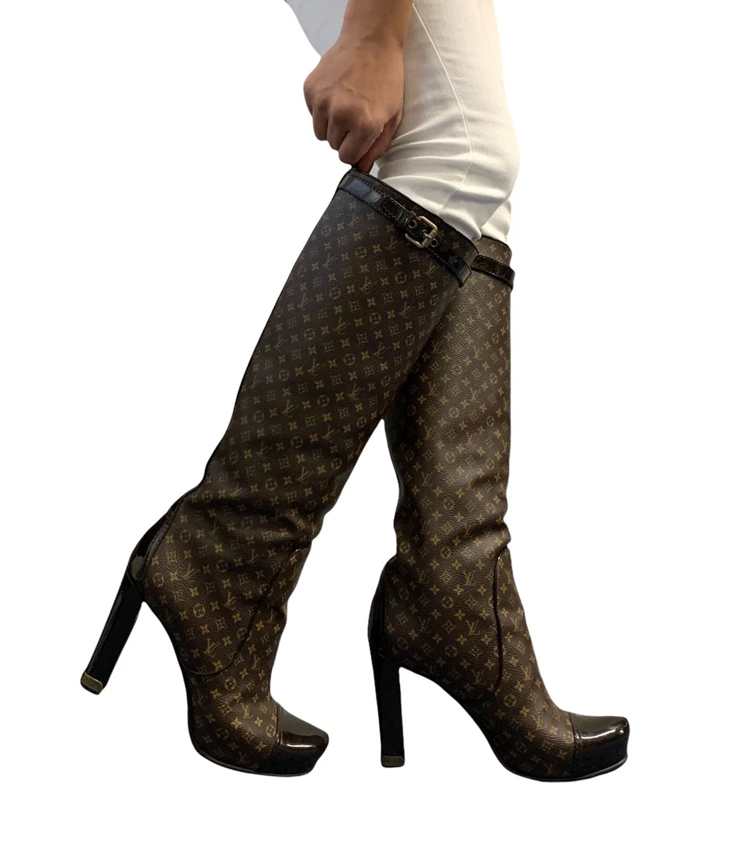 Louis Vuitton Monogram Womens High Heel Boots