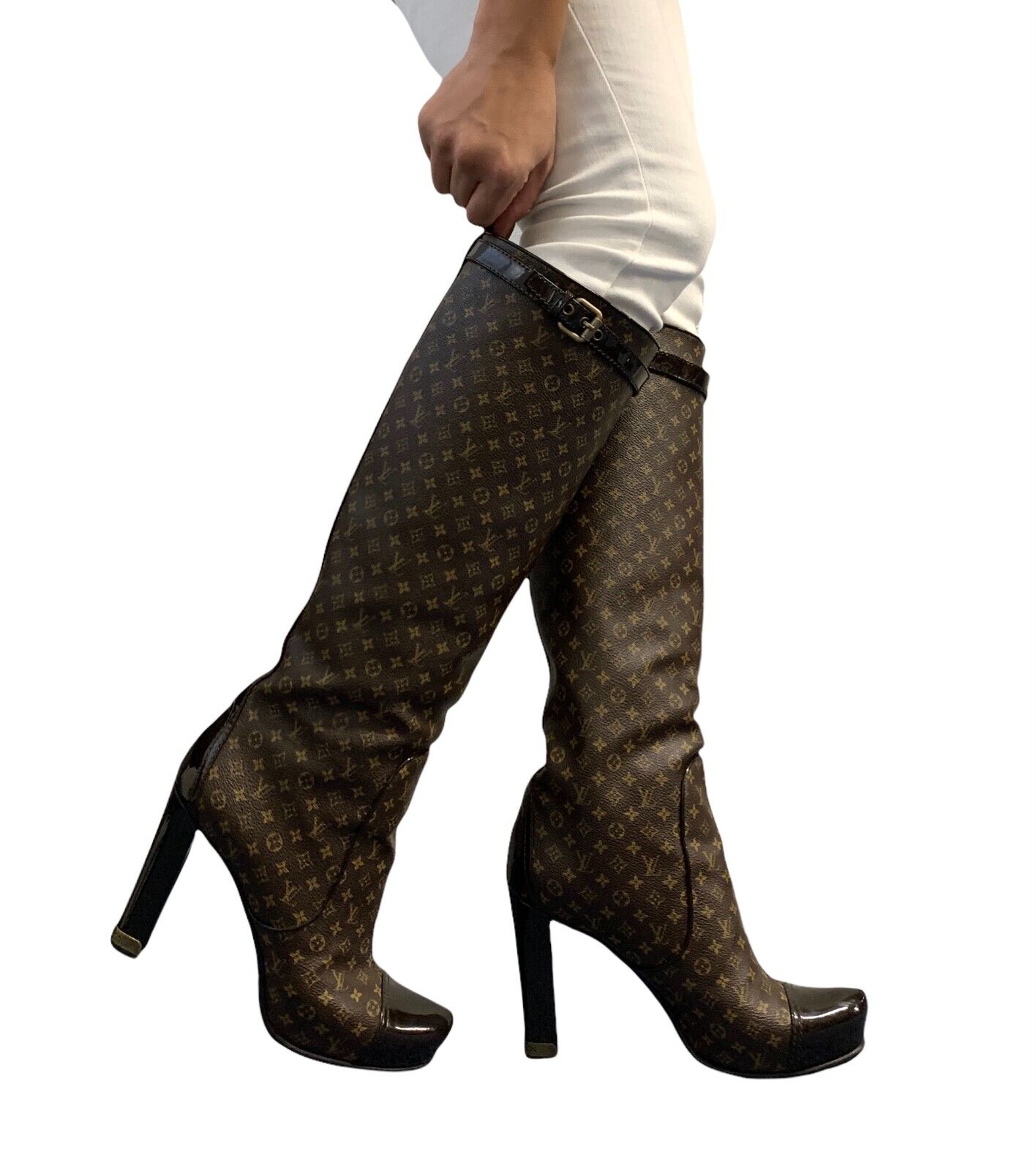 louis vuitton monogram knee high boots