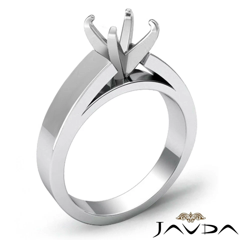 7gm Cathedral Engagement Simple Solitaire Semi Mount Set Wide Shank Ring 5.5m - Image 3 of 4