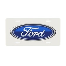Ford 12 X 6 In License Plate Stamped Metal Tag For Car Truck White