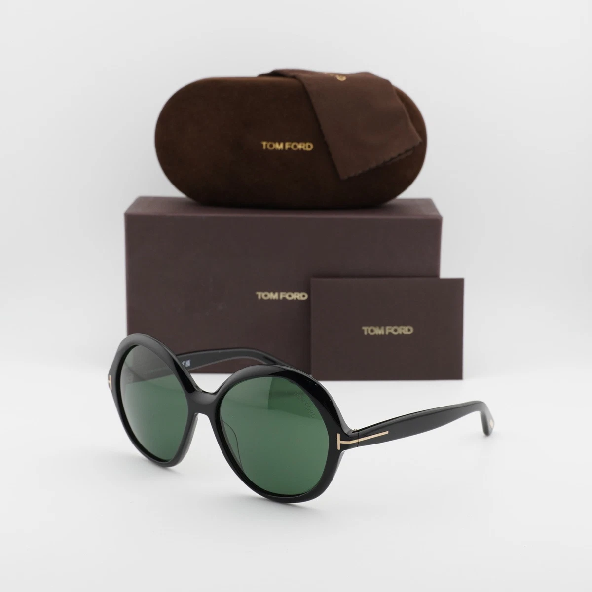 Tom Ford Sunglasses Icon TF1279 01N Black Butterfly Frame Green Lens 55mm New Tom Ford Icon Sunglasses FT1200 01N Shiny Black - eye-oo.com main image 4