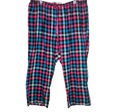 Cacique Lane Bryant Plaid Pajama Pants Size 26/28 Sleep Bottoms 100% Cotton