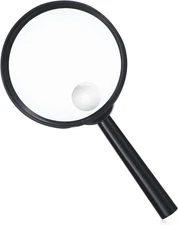 Shatterproof Handheld Magnifying Glass 10X Reading Magnifier with Non-Slip Handl