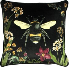 Image of Evans Lichfield Midnight Garden Cushion Cover, Bee, 43 x 43cm