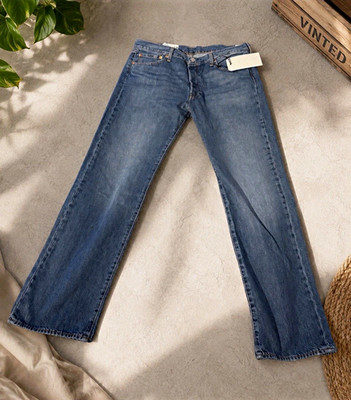 Levi's 501 Herren Jeans Straight W36/L32 blau Denim Knopf 5-Pocket Logo