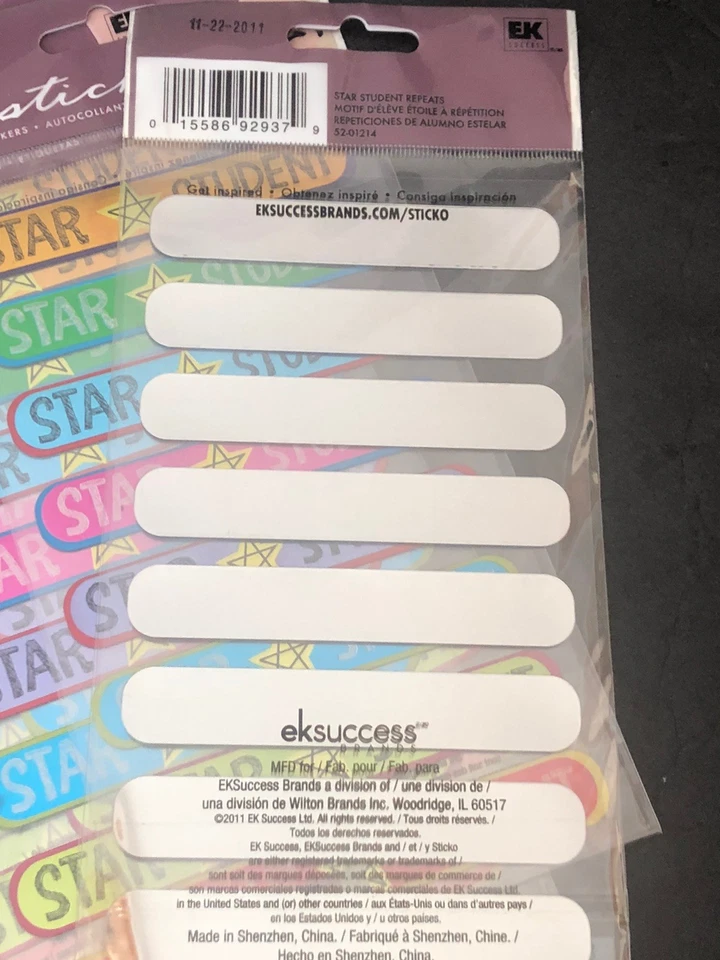 Lot Of 7 Sticko STAR STUDENT Repeat Metallic Stickers EK Success - Image 4 of 4