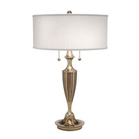 Ecru Messing Klassisch Tischlampe Nachtlampe 2X60W/E27 40X69 [Cm]