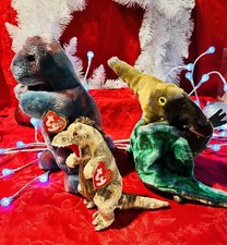 Ty Buddy Rex and Swoop the Pterodactyl with Beanie Toothy Set of 3 Dinosaurs. 