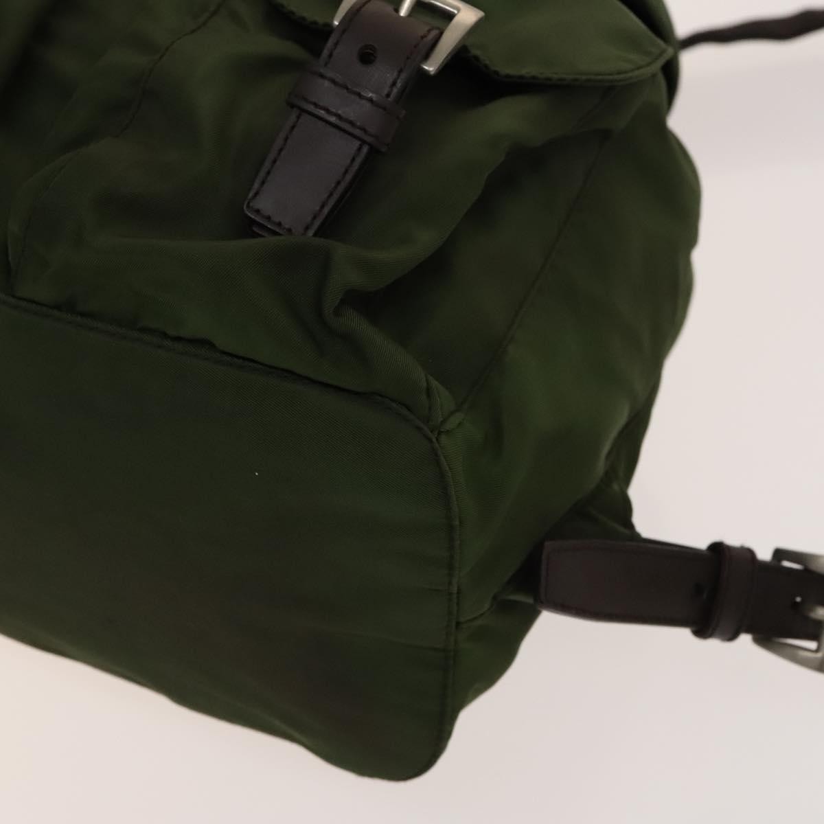 PRADA Backpack Nylon Khaki Silver Auth ki5980 | eBay