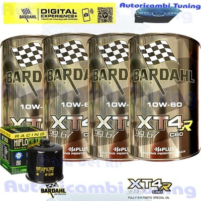Set Service Bardahl Öl XT4R 10W60 Für Suzuki Gsx750 W Retro Style 1998>2002