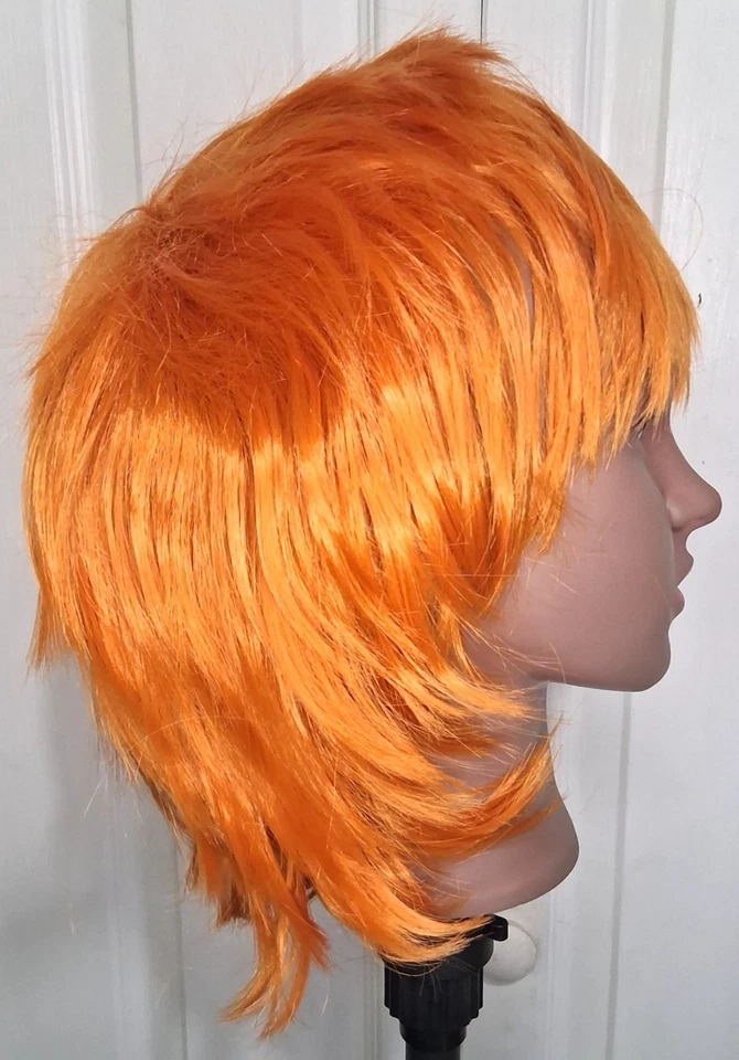 Peluca sintética naranja en capas cortas anime cosplay Shoyo Hinata Jugo Kyo Sohma NUEVA Foto 3 de 4
