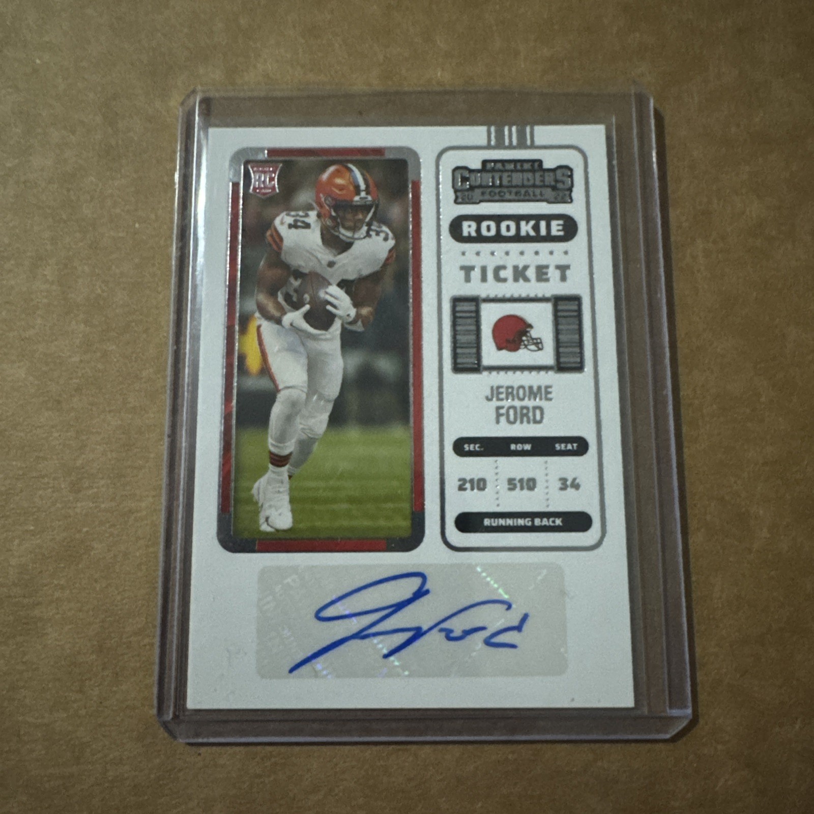 2022 Contenders Football Jerome Ford Rookie Auto # 225 Cleveland Browns